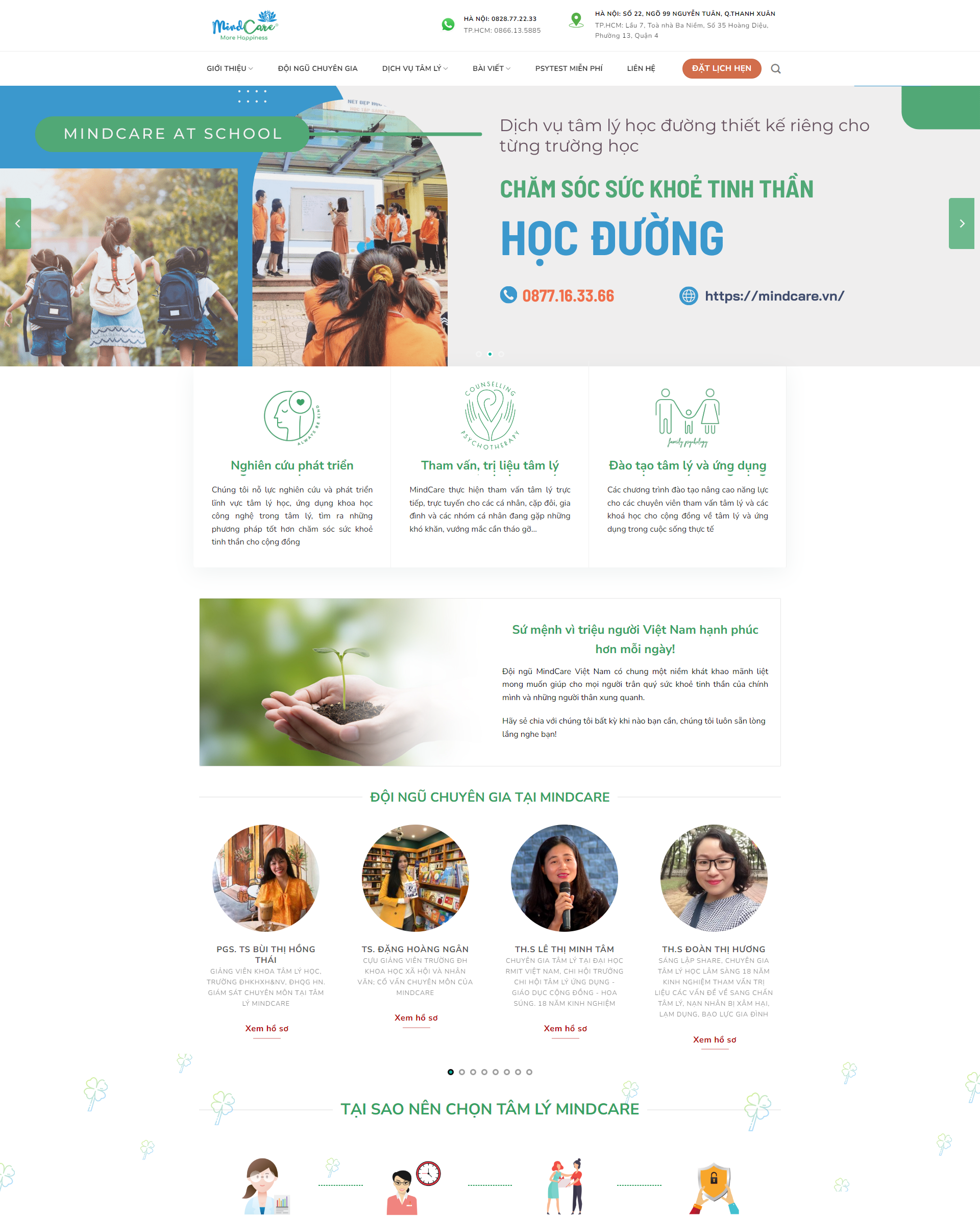 Mẫu website dịch vụ tư vấn tâm lý